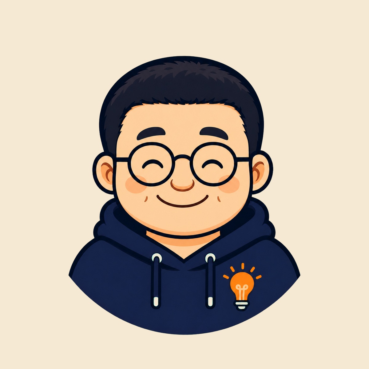 웃는 얼굴의 고대디랩 아빠 캐릭터 일러스트